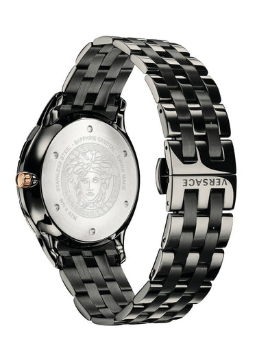 Versace Univers Herrenuhr Schwarz Edelstahlarmband GMT 43mm VEBK00618